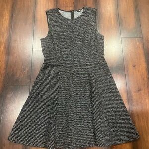Theory Black and Gray Textured Mini Dress